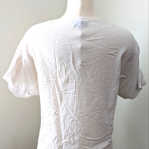 World Market White Thick Lace Blouse Top - Picture 4 of 5